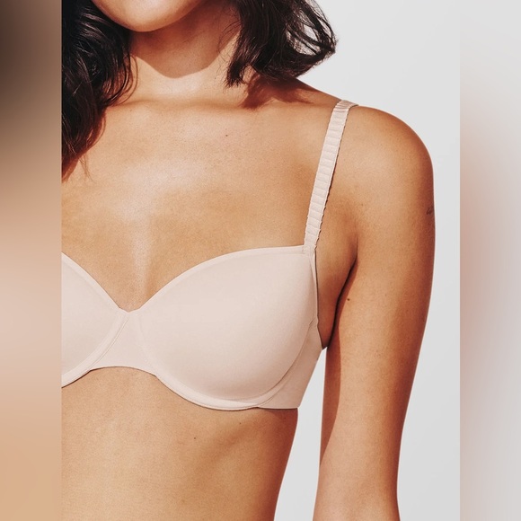 SET of 2 Third Love Classic T-Shirt Bra Soft Pink Size 42D EUC - Picture 2 of 7